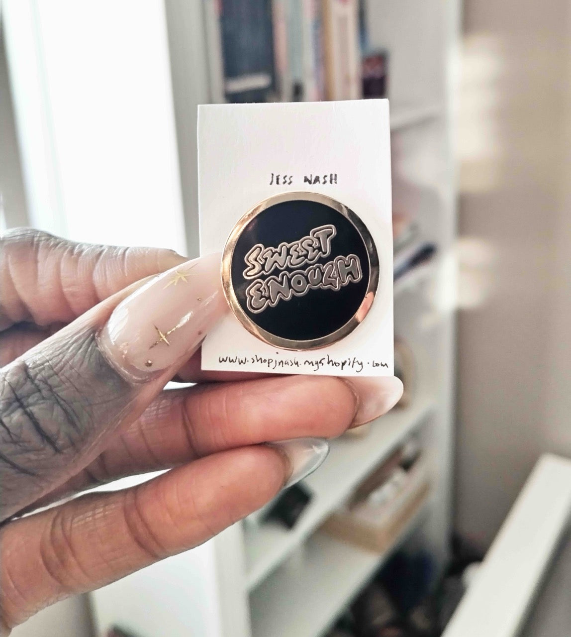 Sweet Enough enamel pin